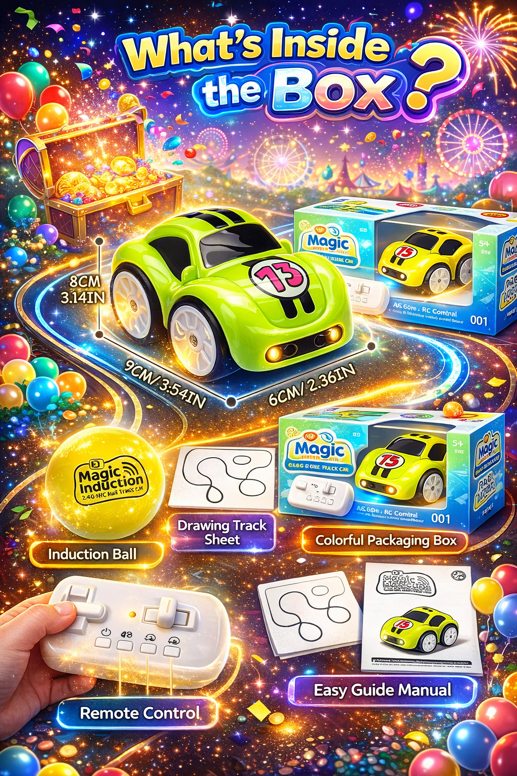 Zenvyra RC Track Car -New Smart Magic Induction