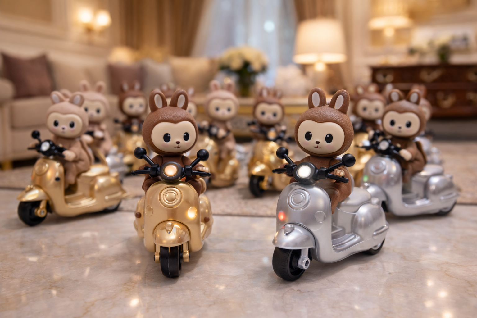 Zenvyra (c12 Pcs/ Box) Labubu Motorcycle Toy Figure