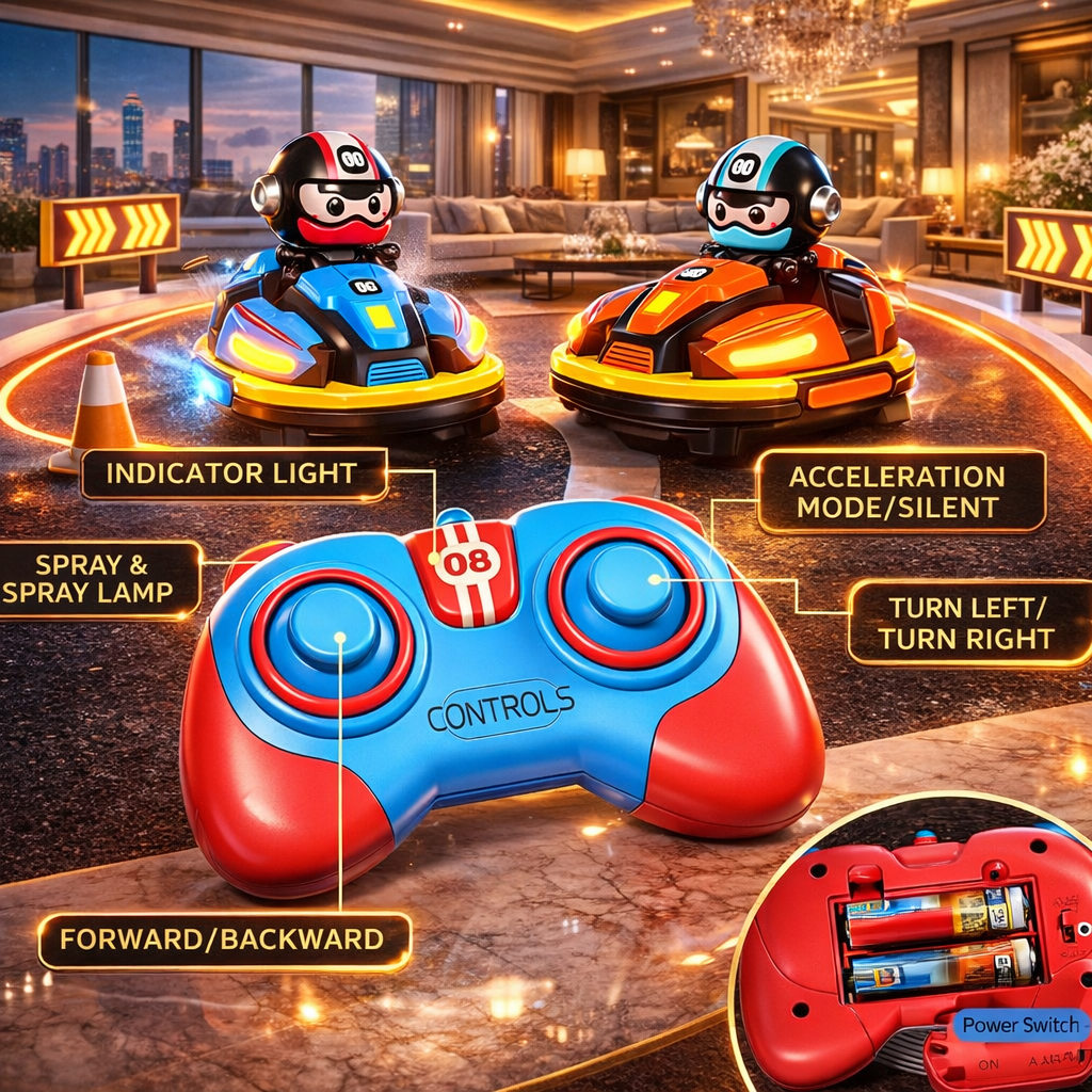 Zenvyra Premium 2-Player RC Battle Bumper Cars