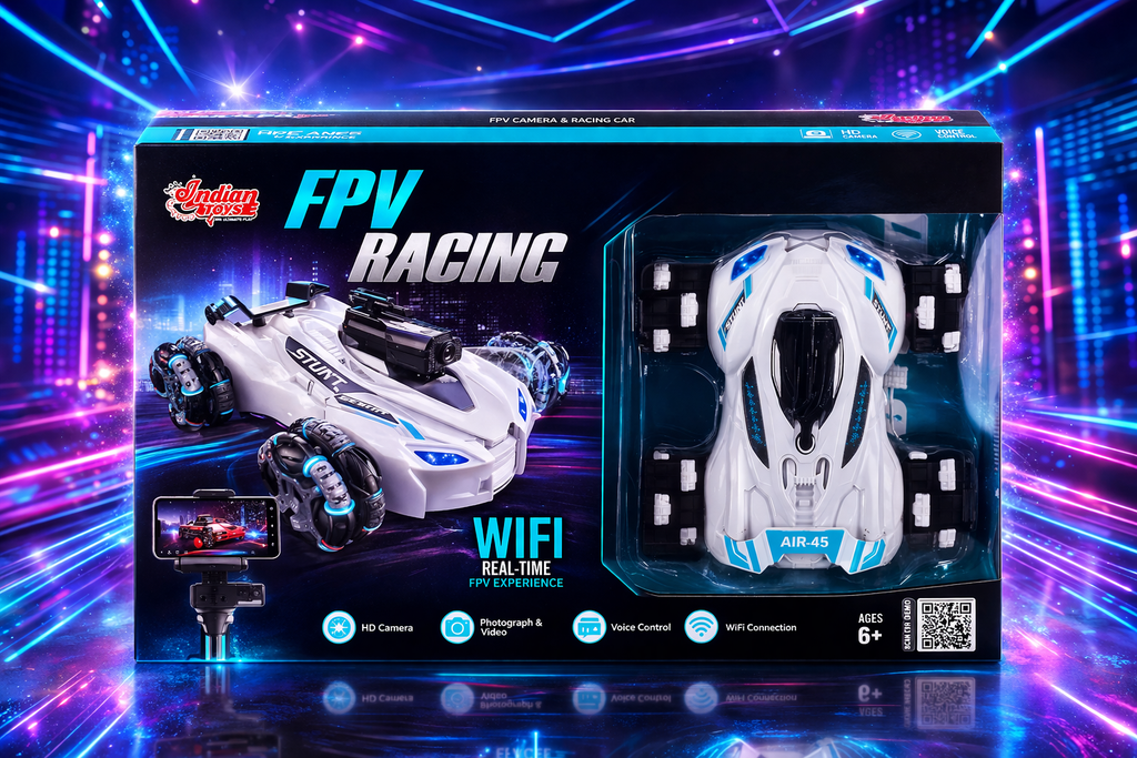 Zenvyra FPV Racing RC Car for Kids With live camera view & rechargeable battery—turn every playtime into an exciting adventure.