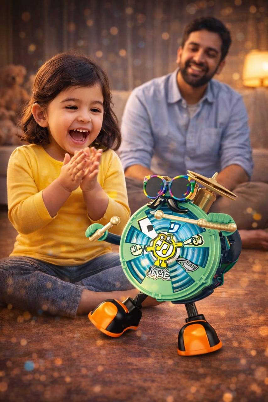 Zenvyra Musical Dancing Drum Colorful lights, joyful beats & playful movement—perfect for your child’s happy learning time.