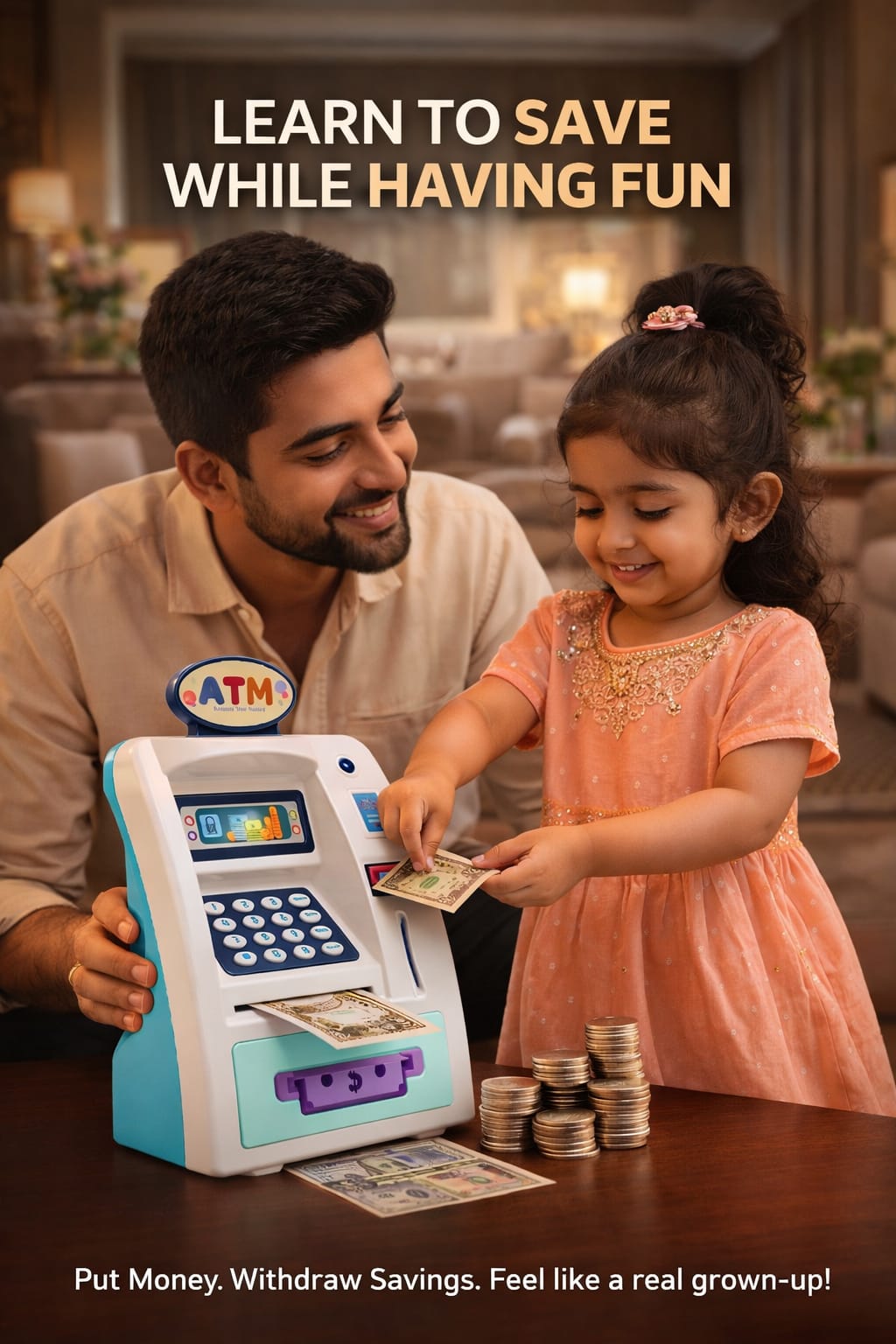 Zenvyra Interactive ATM Experience-Encourages number recognition and early financial awareness