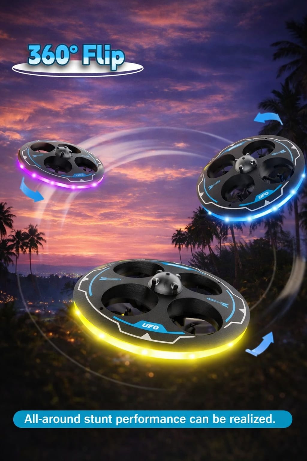 Zenvyra UFO Flying Drone Toy with Remote Control LED,360? Spin ,Anti-Crash