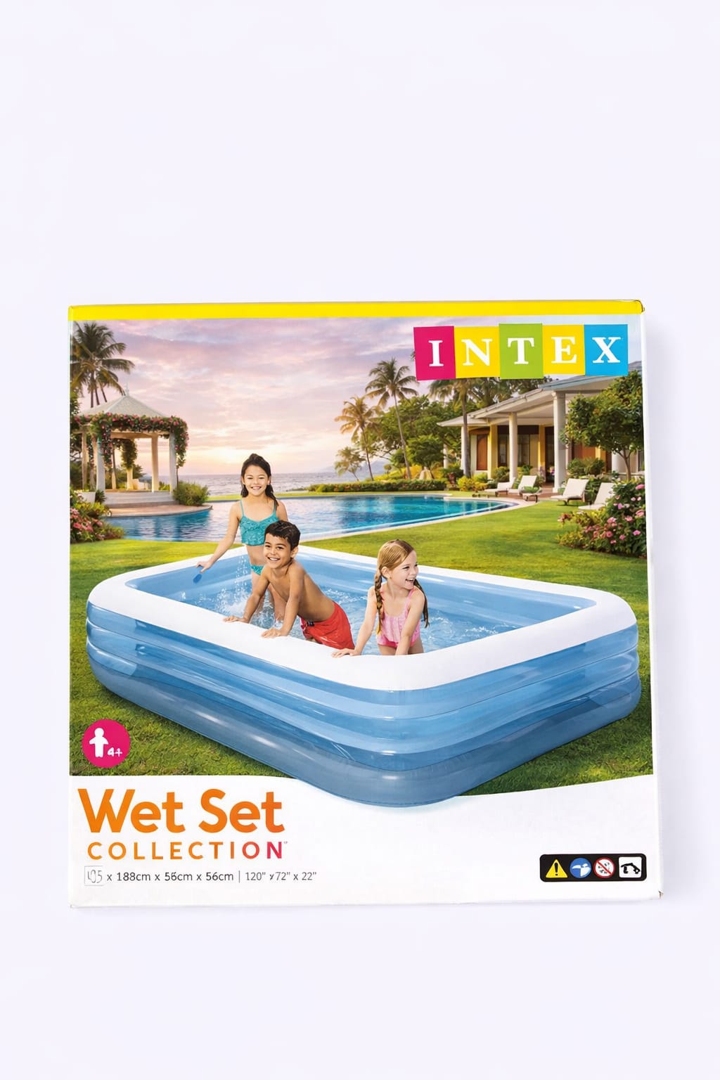 Zenvyra™ 10ft Rectangular Inflatable Pool – Family Size with Electric Pump | Backyard Summer Luxury for Kids & Adults