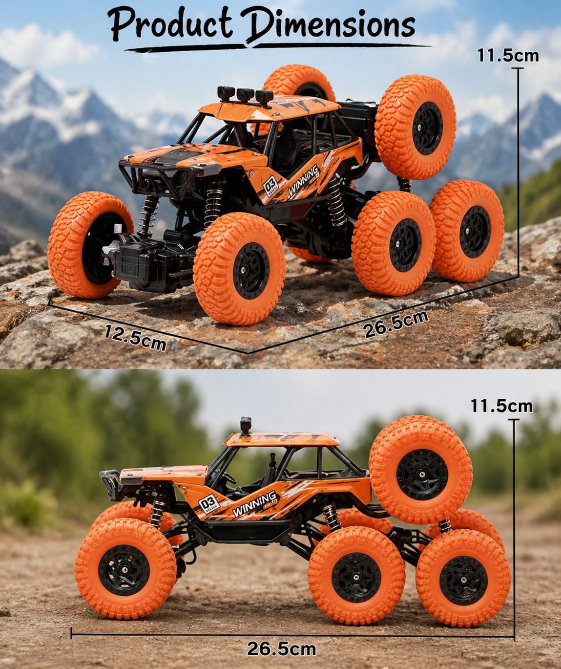 Zenvyra 8 Wheel Big R/C Crawler Remote Control RC